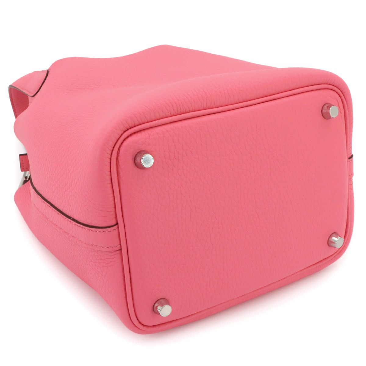 Hermes Picotin Lock 18 PM Hand Bag Taurillon Clemence Rose Azalea Silver — view 5