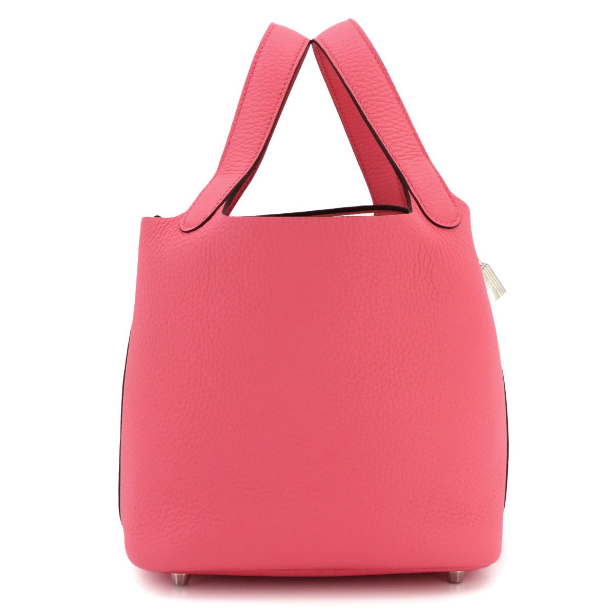 Hermes Picotin Lock 18 PM Hand Bag Taurillon Clemence Rose Azalea Silver — view 3