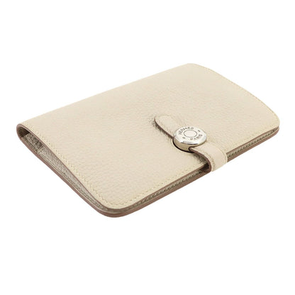 Hermes Dogon Compact Bifold Wallet Togo Beton Silver — view 4