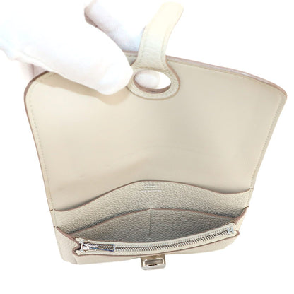 Hermes Dogon Compact Bifold Wallet Togo Beton Silver — view 7