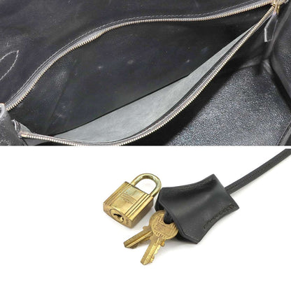 Hermes Kelly 32 Box Calf Black 2-Way Hand Bag Retourne Vintage — view 9