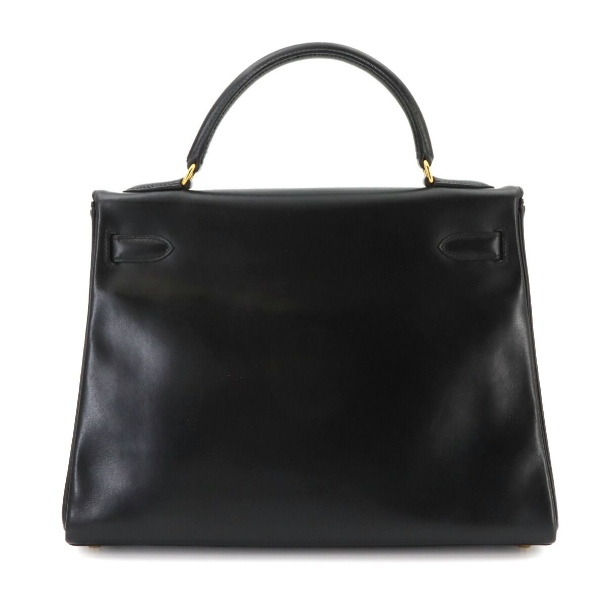 Hermes Kelly 32 Box Calf Black 2-Way Hand Bag Retourne Vintage — view 3