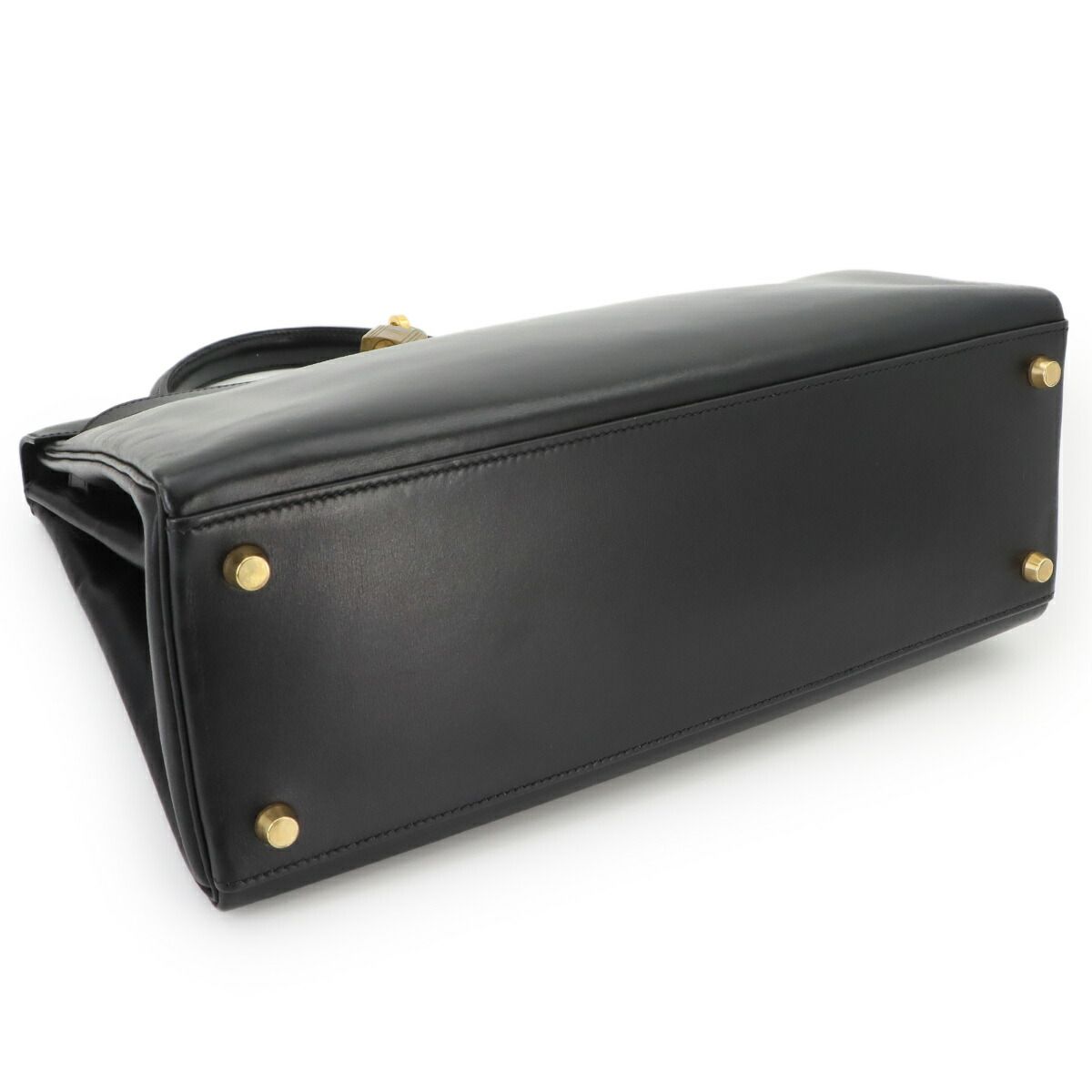 Hermes Kelly 32 Box Calf Black 2-Way Hand Bag Retourne Vintage — view 5