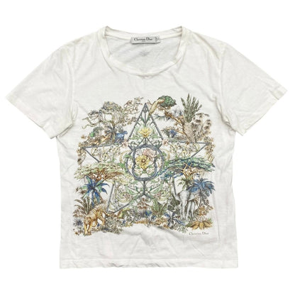 Dior Short Sleeve T-Shirt Etoile de Voyage S Star Botanical Animal White