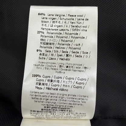Fendi Virgin Wool Silk Blend Animal Pattern Long Coat Black 38 — view 8