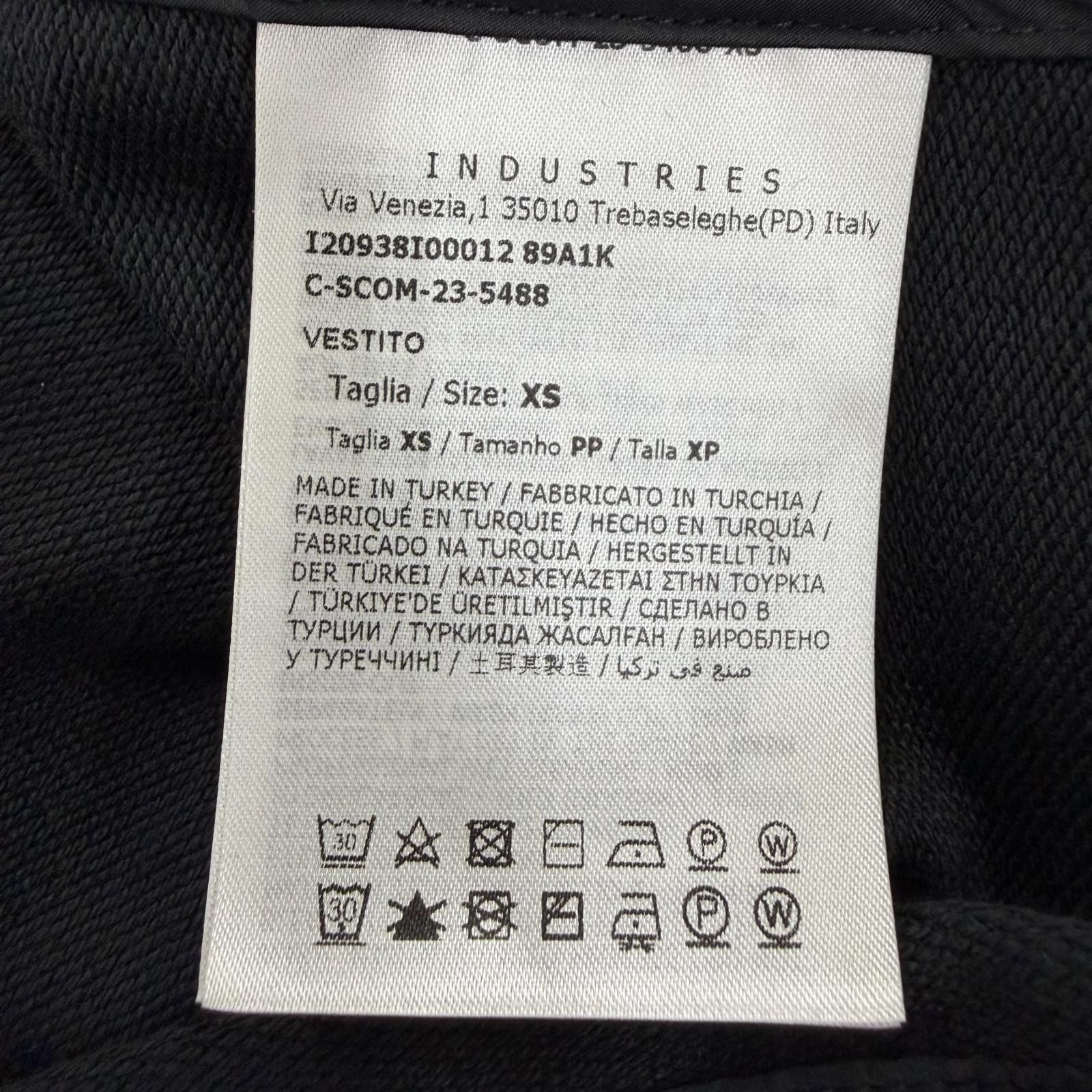 Moncler Vestito Cotton 100% Logo Patch Long Sleeve Dress Black XS — view 8