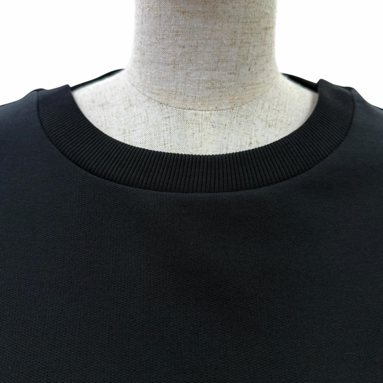 Moncler Vestito Cotton 100% Logo Patch Long Sleeve Dress Black XS — view 4