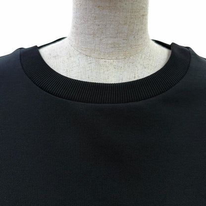 Moncler Vestito Cotton 100% Logo Patch Long Sleeve Dress Black XS — view 4