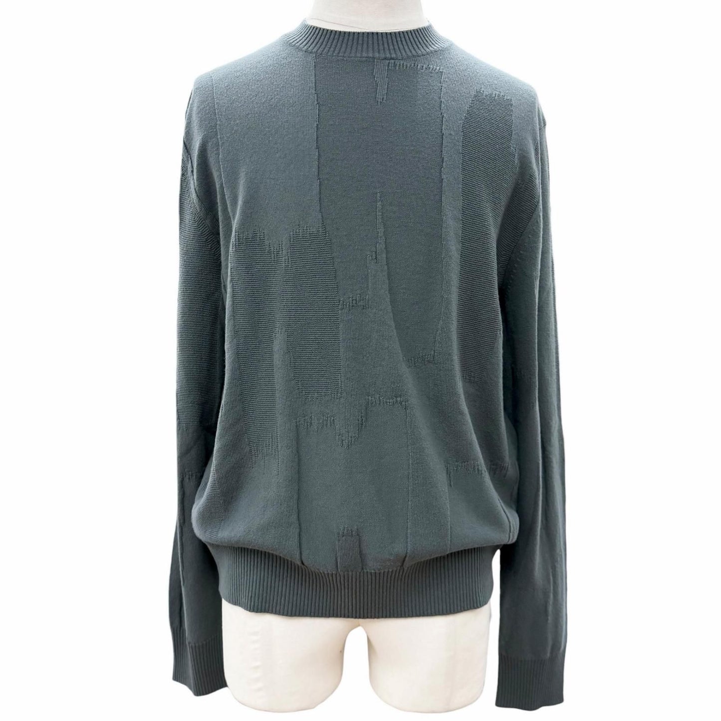 Hermes Cashmere Crew Neck Pullover Knit Sweater Khaki