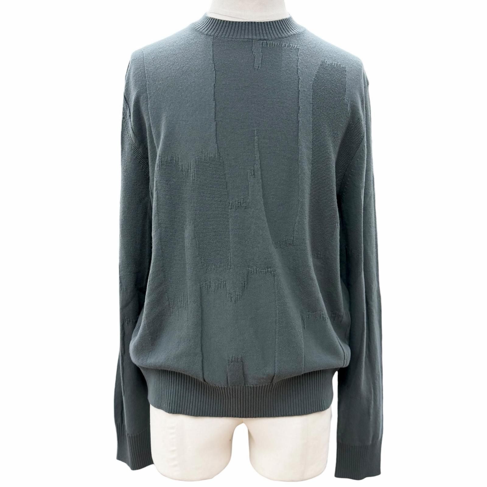 Hermes Cashmere Crew Neck Pullover Knit Sweater Khaki
