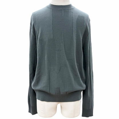 Hermes Cashmere Crew Neck Pullover Knit Sweater Khaki