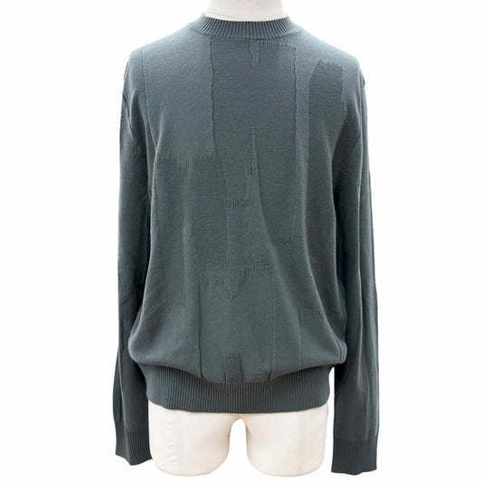 Hermes Cashmere Crew Neck Pullover Knit Sweater Khaki