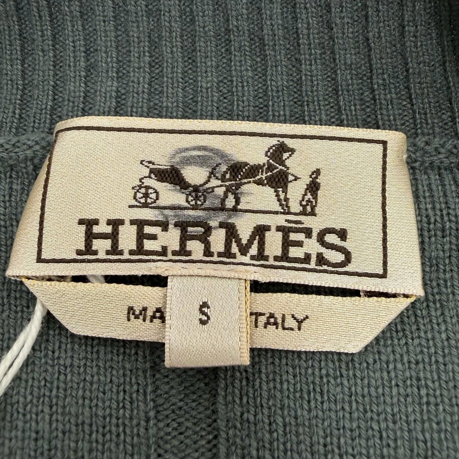 Hermes Cashmere Crew Neck Pullover Knit Sweater Khaki — view 5