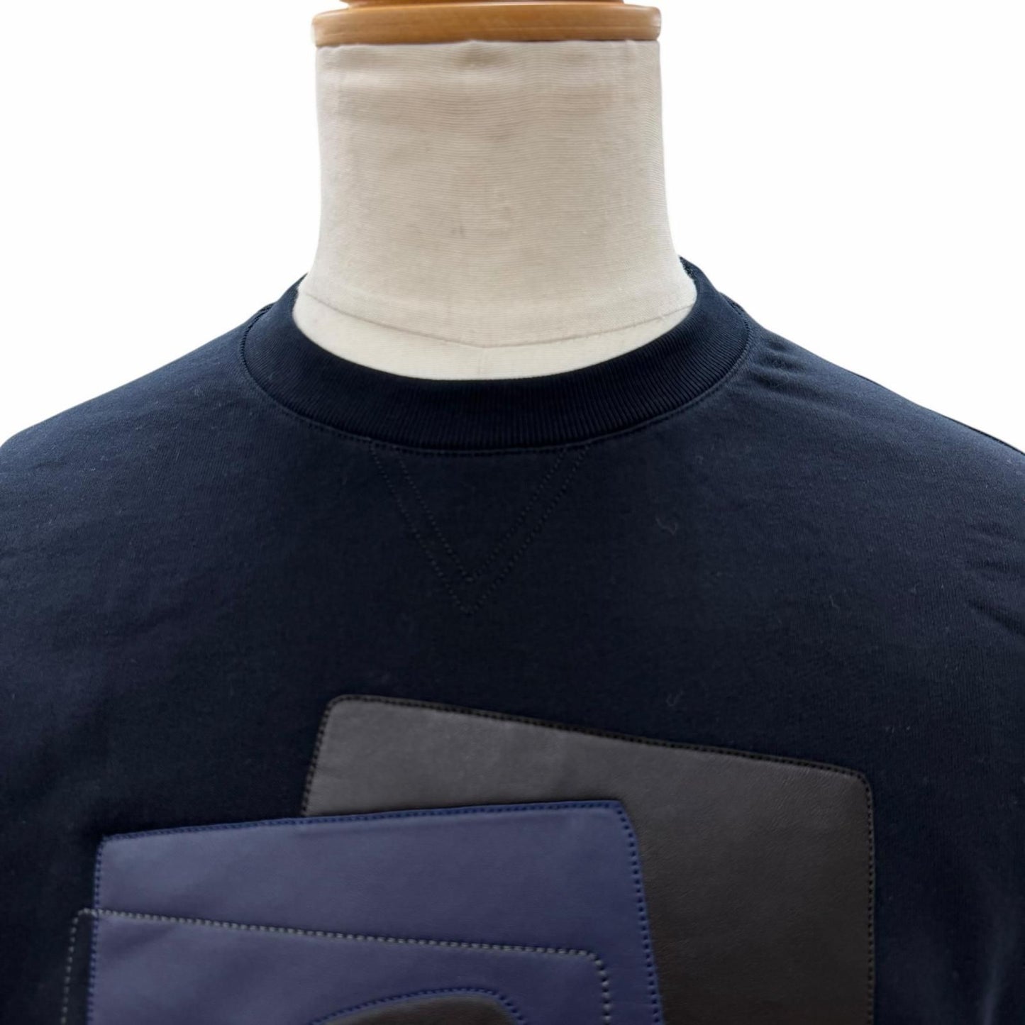 Hermes Etriers Decales Cotton 100% Leather Patch Crew Neck Brushed Lining — view 2