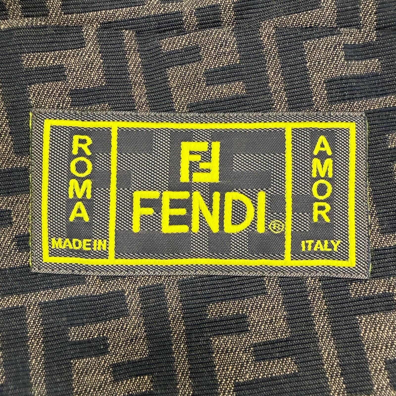 Fendi FF Logo Zucca Pattern Patch Pleated Trousers Easy Pants Brown 50 — view 5