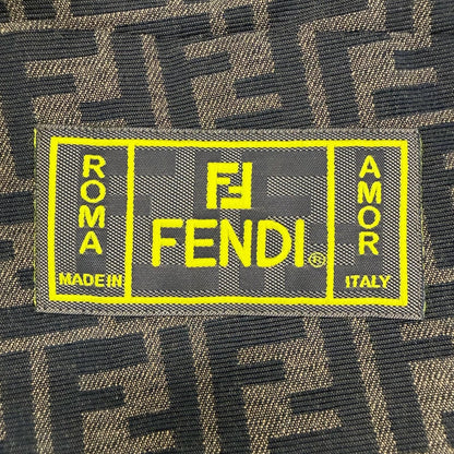 Fendi FF Logo Zucca Pattern Patch Pleated Trousers Easy Pants Brown 50 — view 5