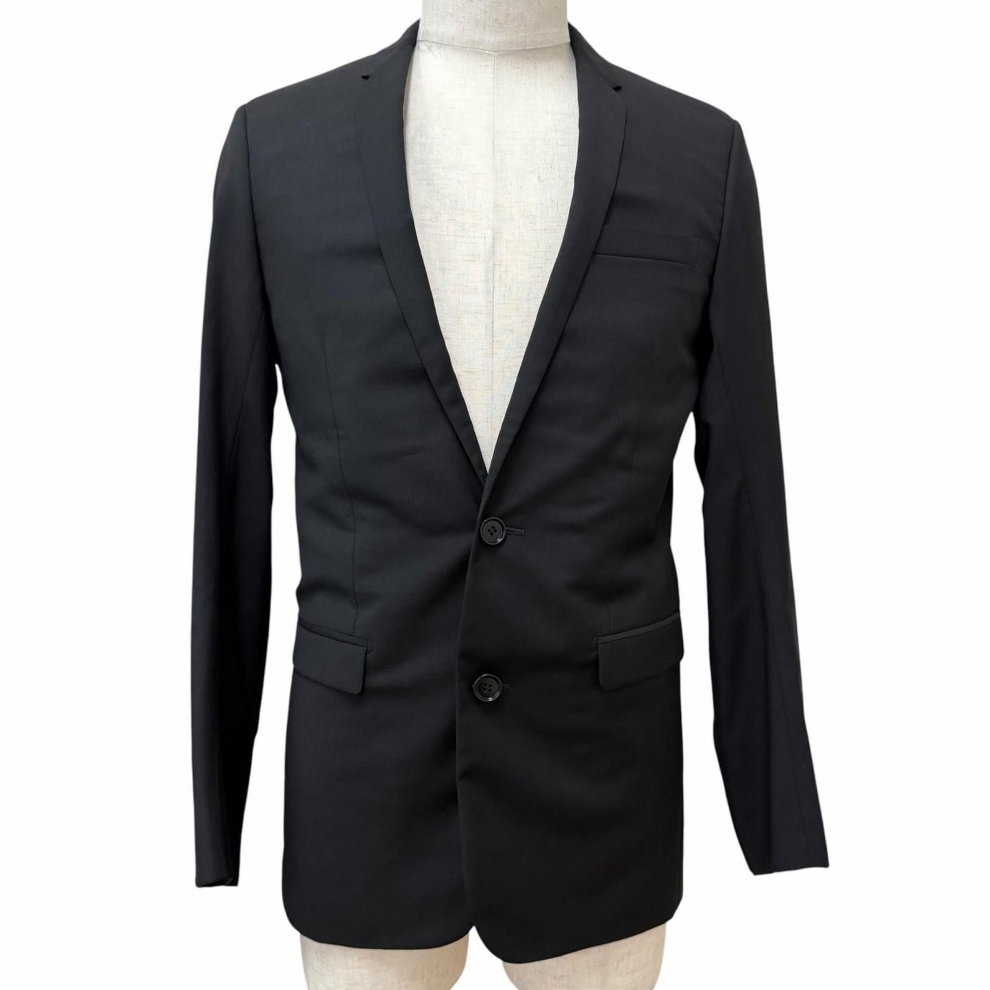 Dior Homme Narrow Lapel Single Tailored Jacket Blazer Black 44