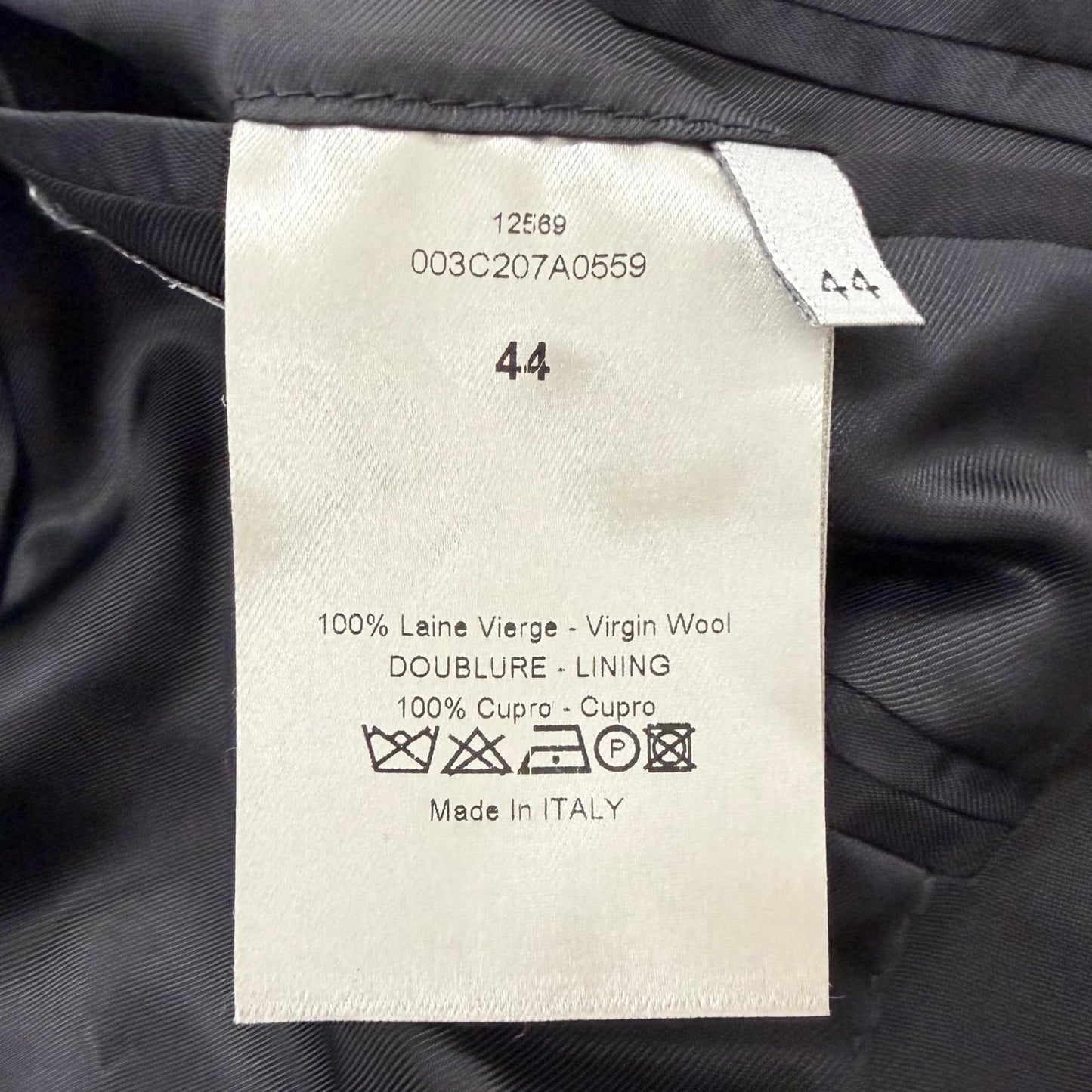 Dior Homme Narrow Lapel Single Tailored Jacket Blazer Black 44 — view 9