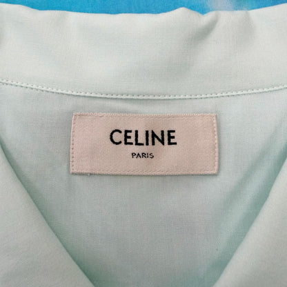 Celine Artist Print Marcelo Lovin Loose Short Sleeve Hawaiian Shirt Light Blue — view 6
