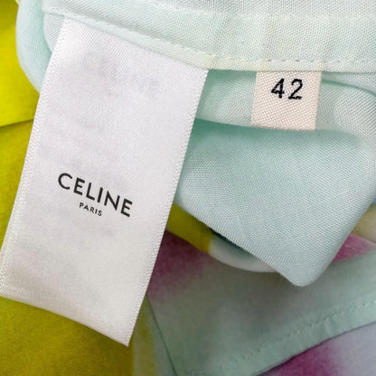 Celine Artist Print Marcelo Lovin Loose Short Sleeve Hawaiian Shirt Light Blue — view 7