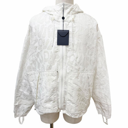 Louis Vuitton Logo Allover Pattern Packable Light Zip Up Jacket Hoodie White 48