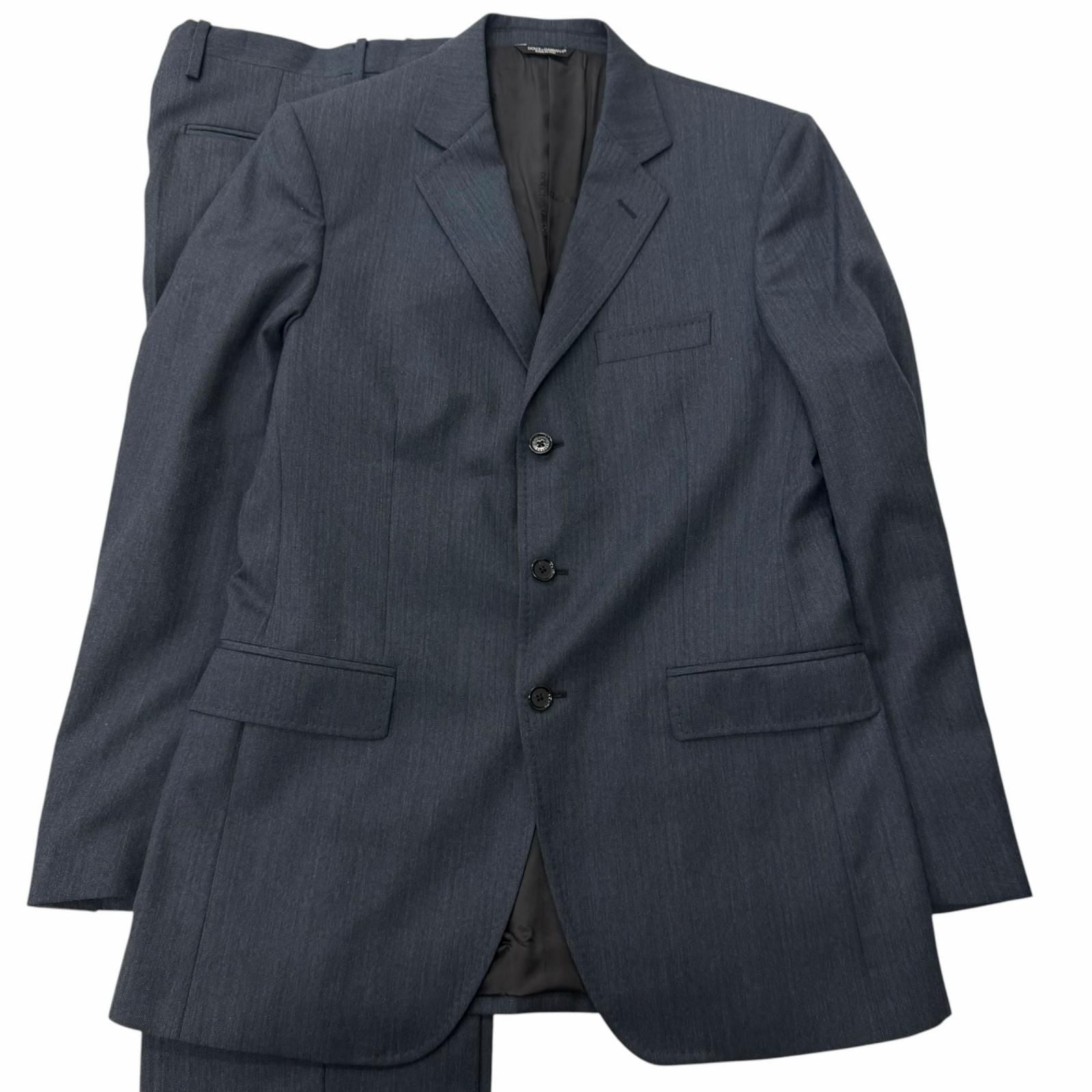 Dolce & Gabbana Black Tag 100% Virgin Wool Singles Set Navy 48