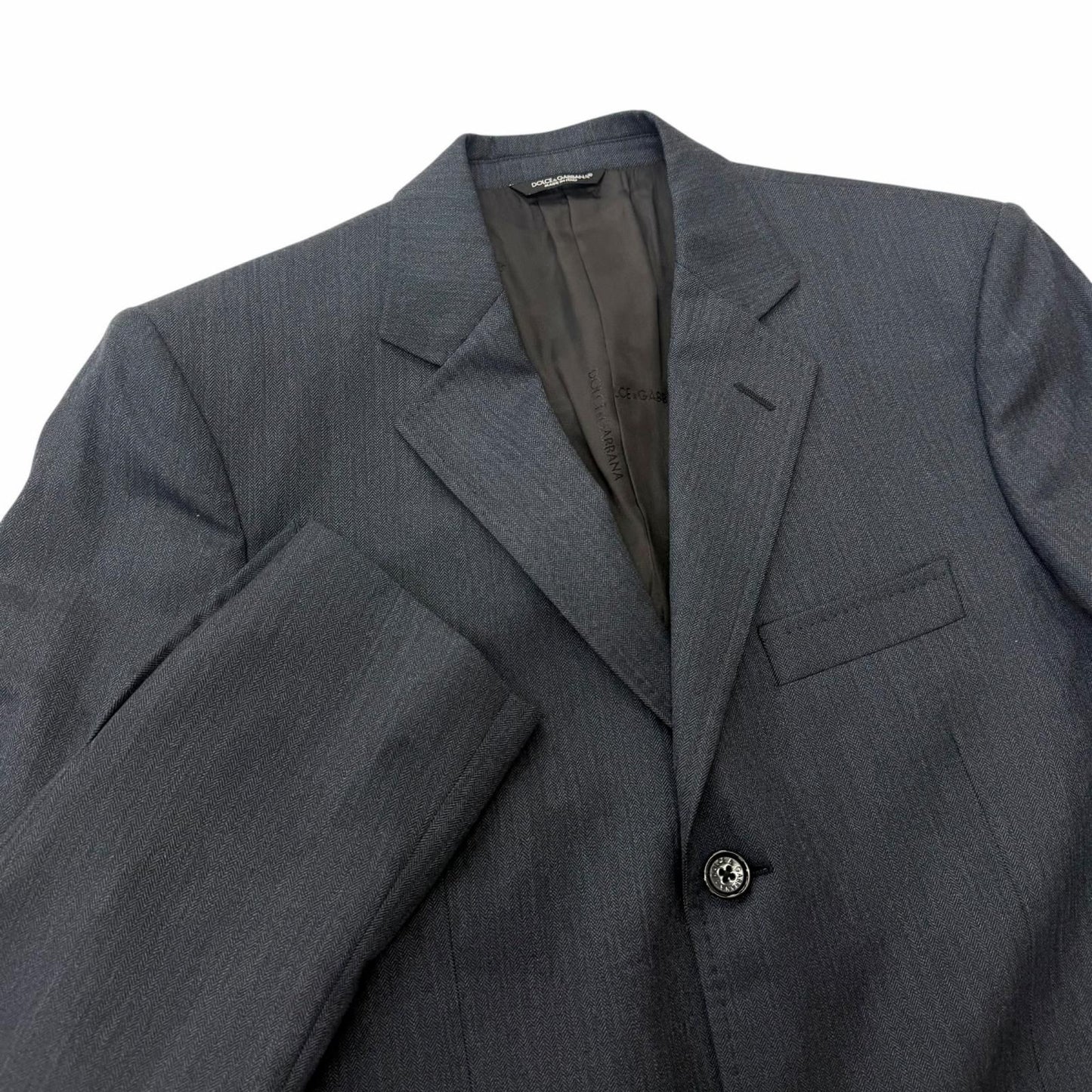Dolce & Gabbana Black Tag 100% Virgin Wool Singles Set Navy 48 — view 2