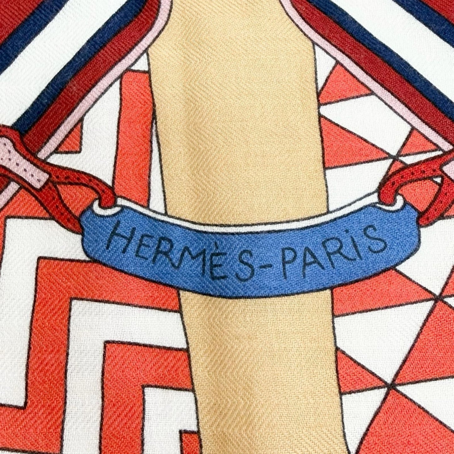 Hermes Triangle Jean Bouquets Sellier Saddlemaker's Bouquet Cashmere Silk Large — view 5