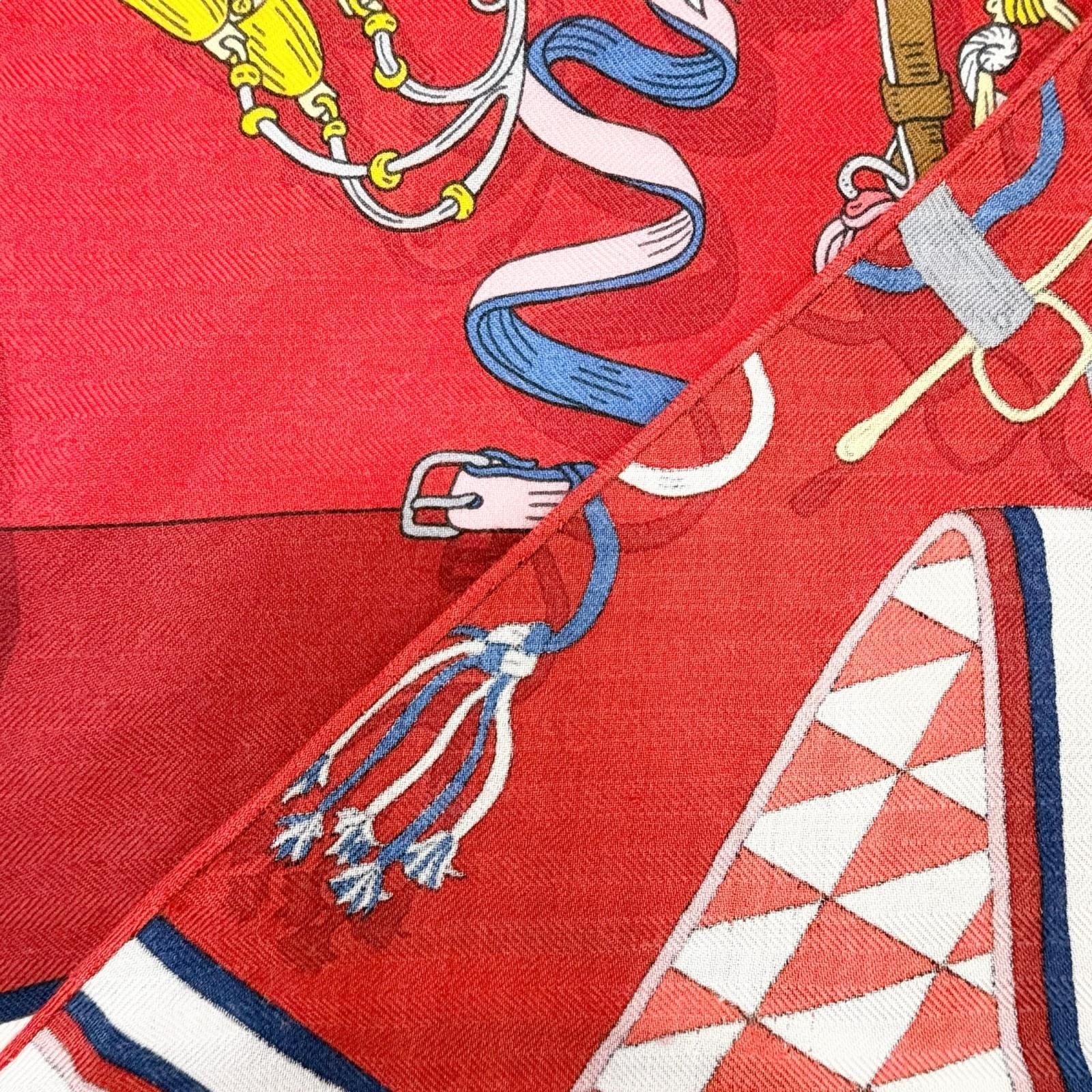 Hermes Triangle Jean Bouquets Sellier Saddlemaker's Bouquet Cashmere Silk Large — view 4