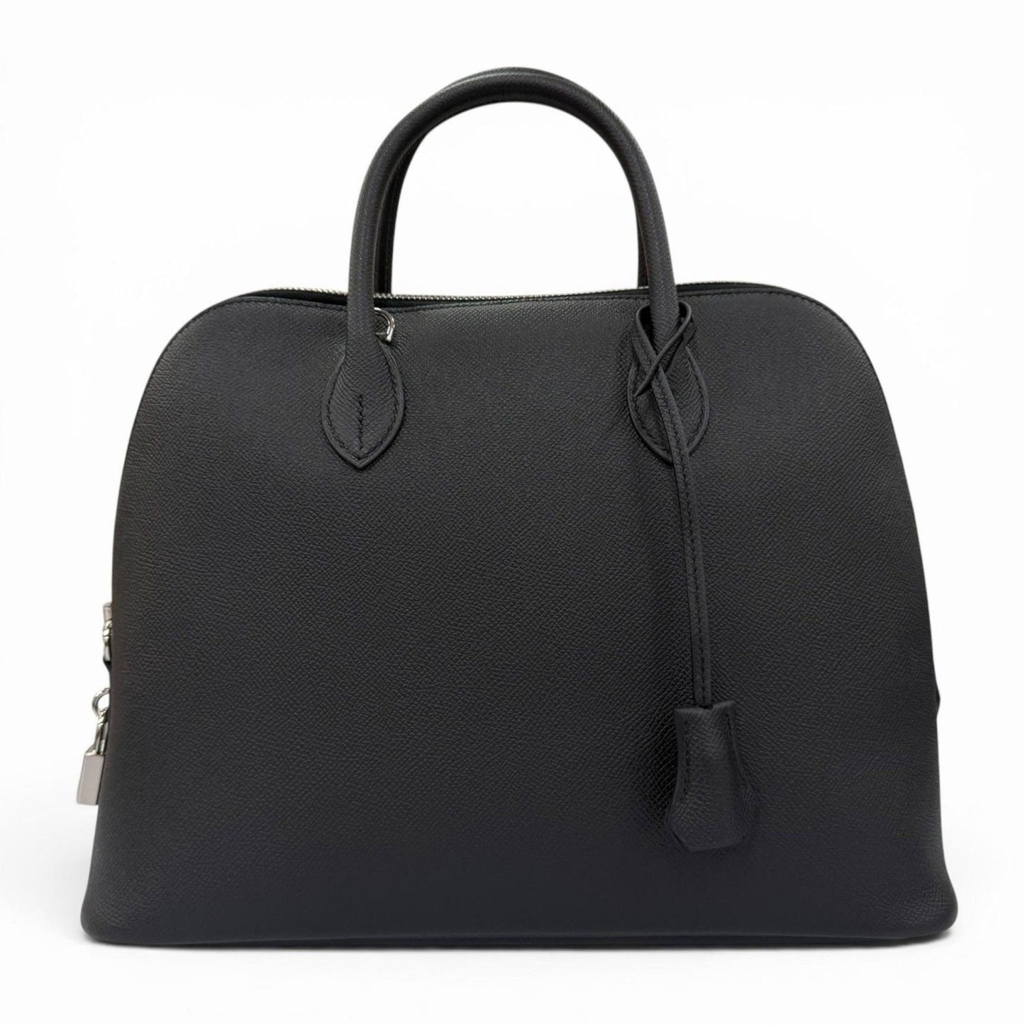 Hermes Bolide 30 Veau Epsom Silver Handbag Black