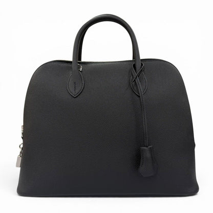 Hermes Bolide 30 Veau Epsom Silver Handbag Black