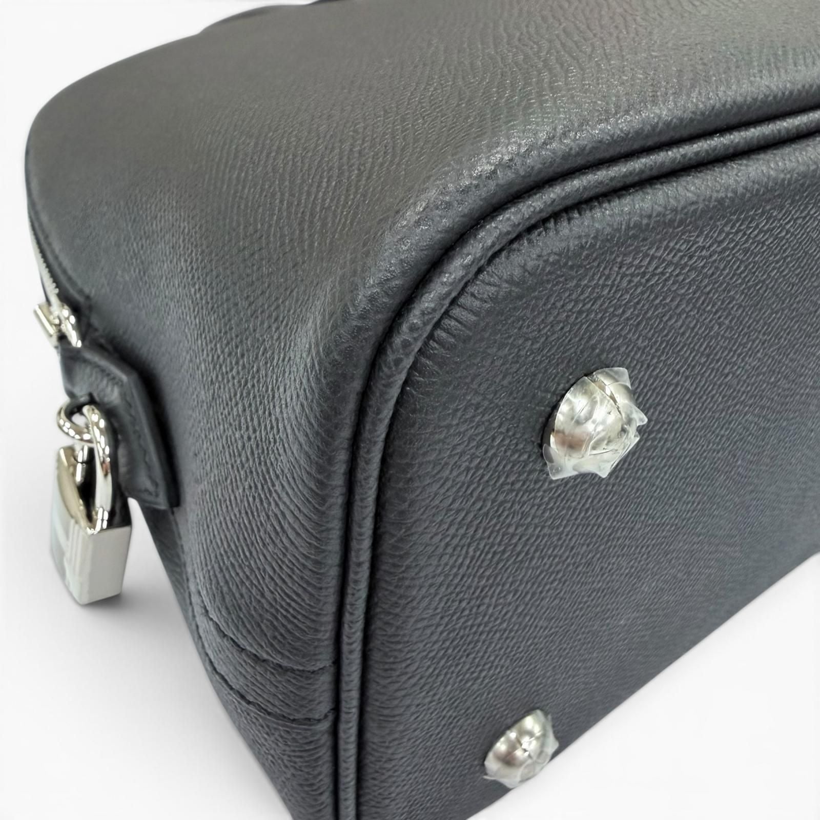 Hermes Bolide 30 Veau Epsom Silver Handbag Black — view 8