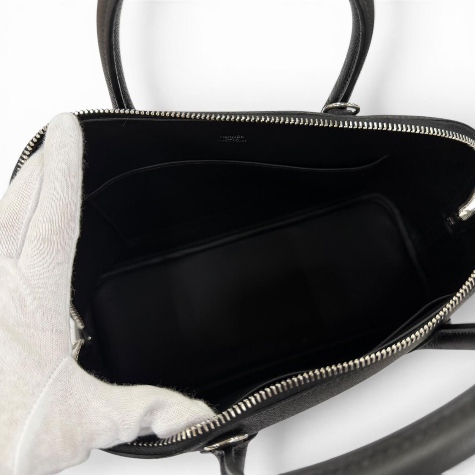 Hermes Bolide 30 Veau Epsom Silver Handbag Black — view 6