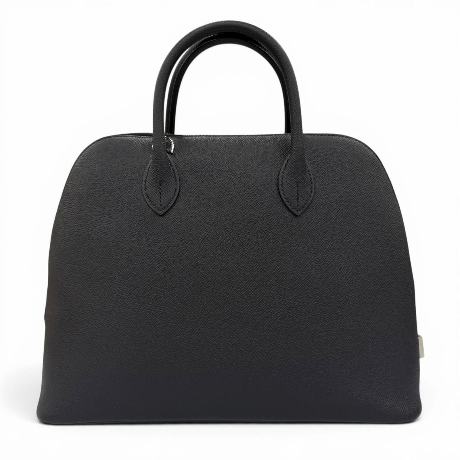 Hermes Bolide 30 Veau Epsom Silver Handbag Black — view 3