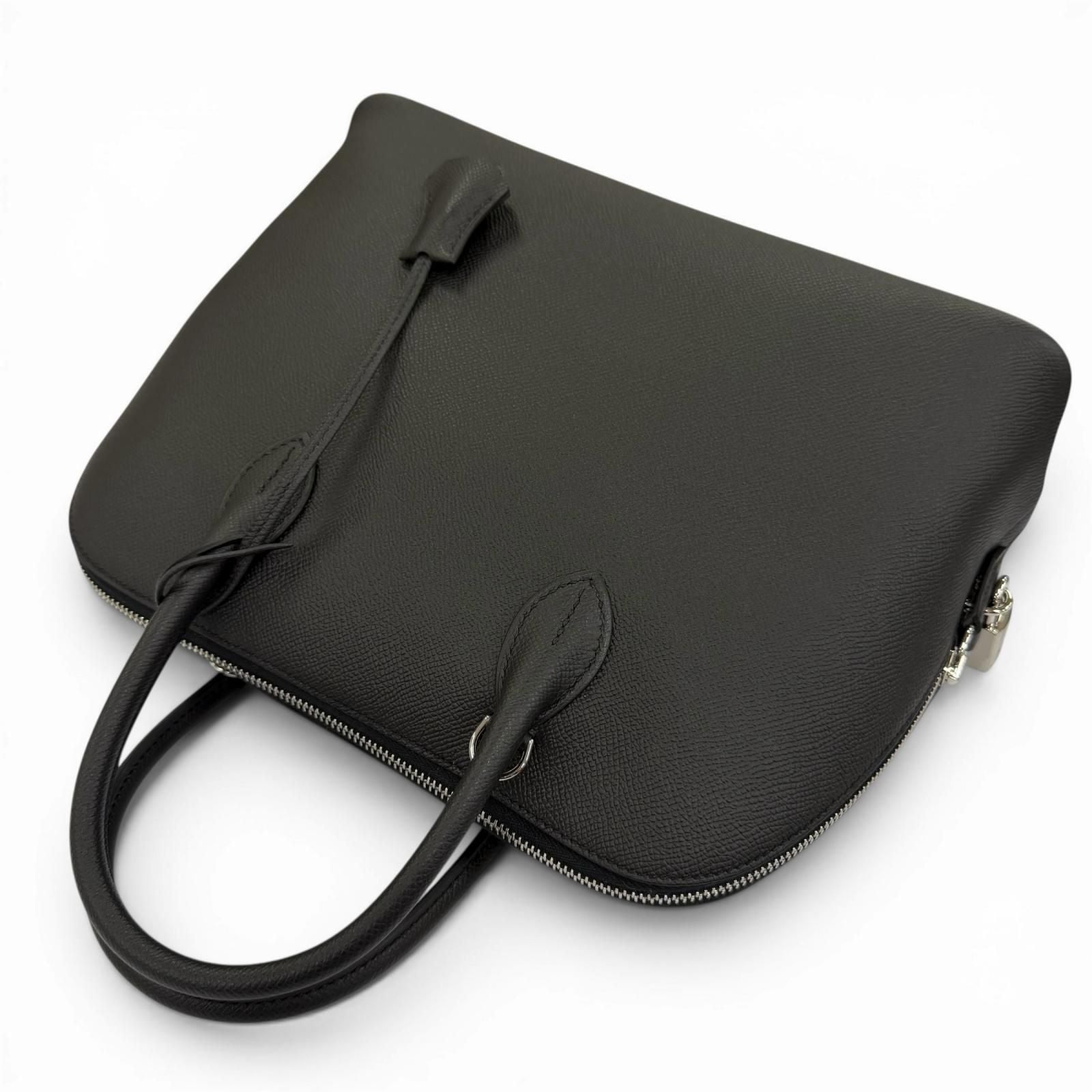 Hermes Bolide 30 Veau Epsom Silver Handbag Black — view 5
