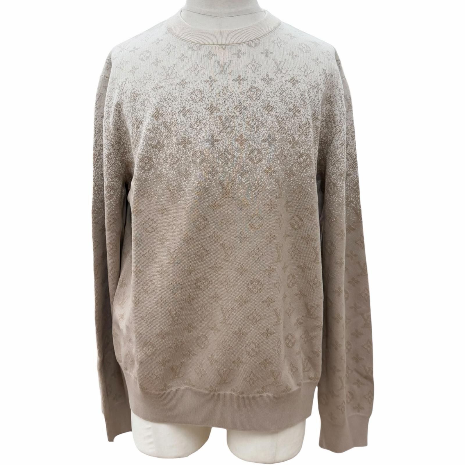 Louis Vuitton Cotton Monogram Long Sleeve Crew Neck Knit Pullover Sweatshirt
