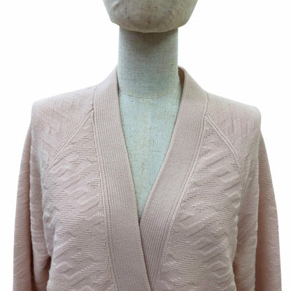 Hermes Wool Logo Buttoned Jacquard Long Sleeve Knit Cardigan Pink 38 — view 4
