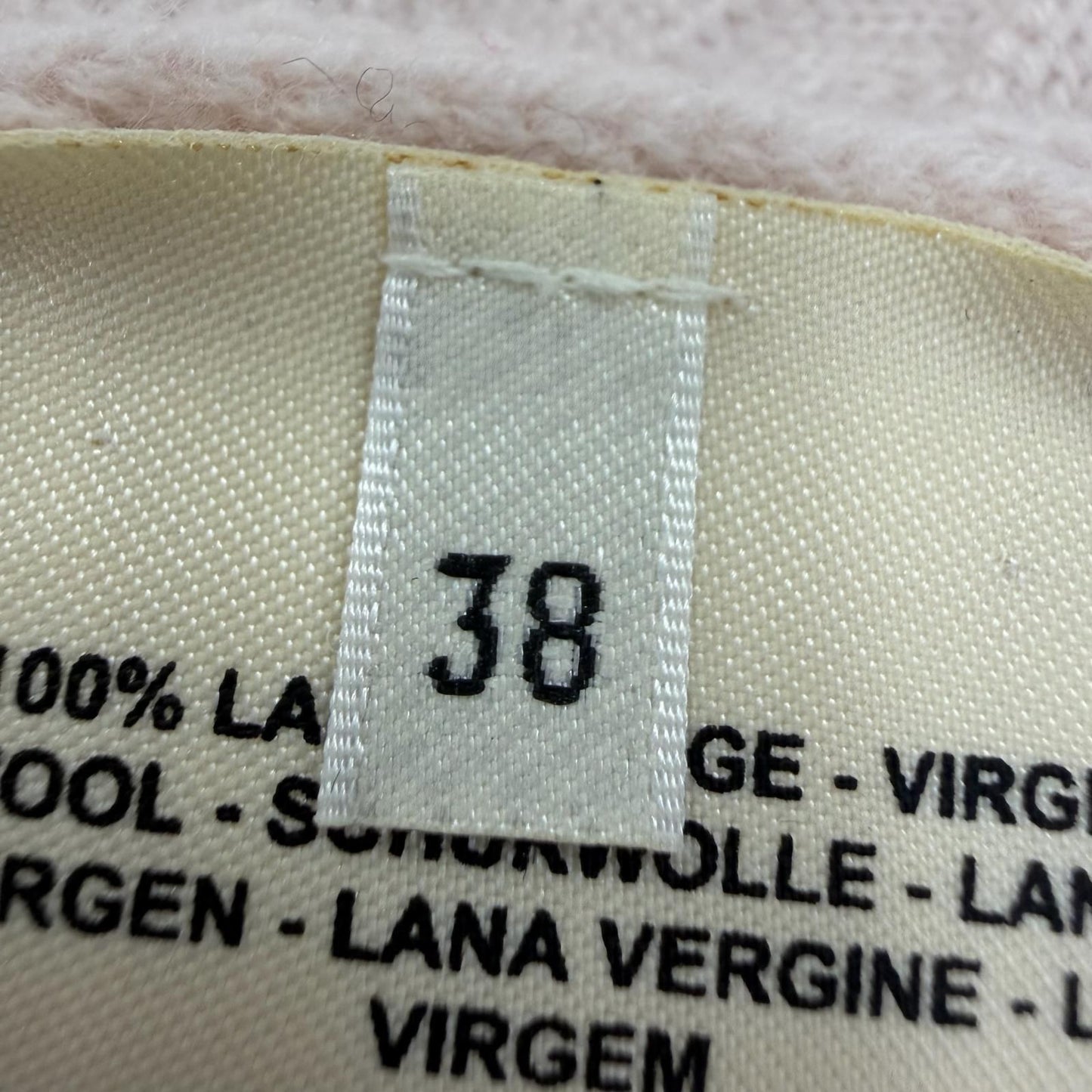 Hermes Wool Logo Buttoned Jacquard Long Sleeve Knit Cardigan Pink 38 — view 7