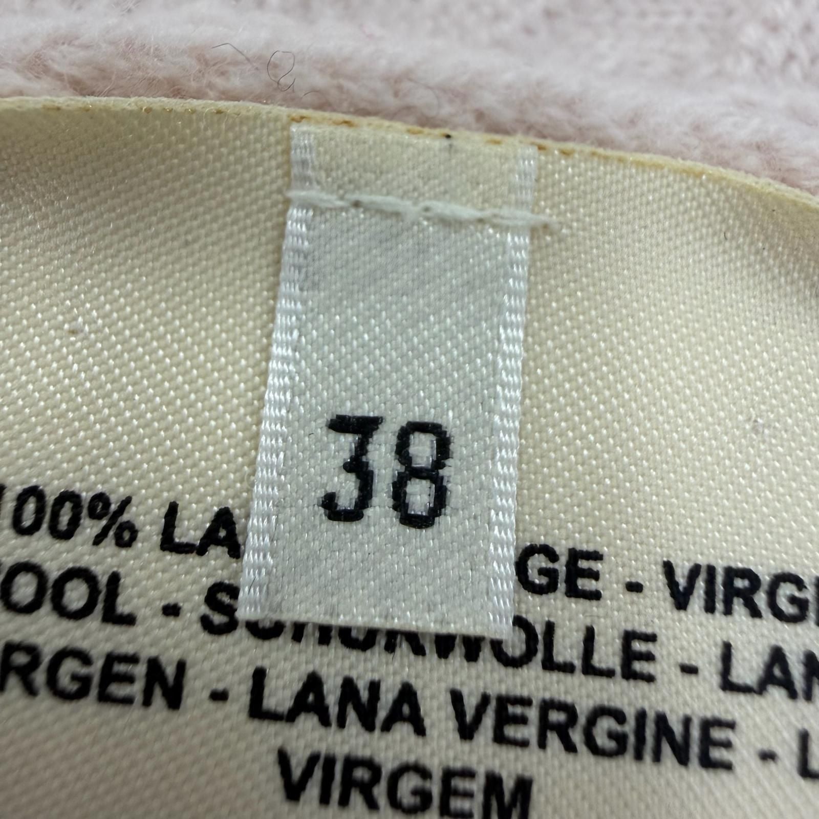 Hermes Wool Logo Buttoned Jacquard Long Sleeve Knit Cardigan Pink 38 — view 7