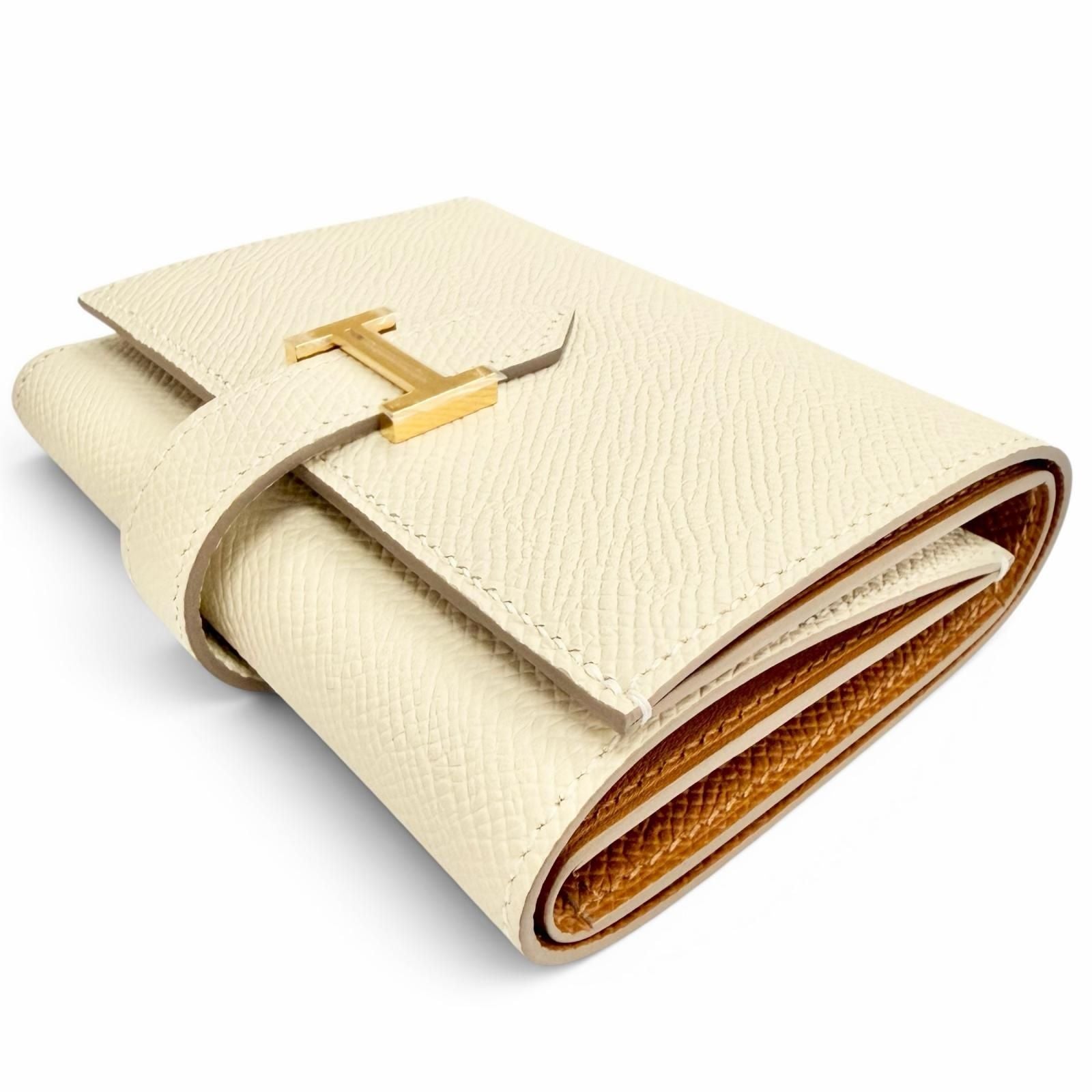 Hermes Bearn Convenience Verso Veau Epsom Cles Gold Trifold Wallet Large — view 4