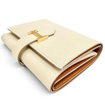 Hermes Bearn Convenience Verso Veau Epsom Cles Gold Trifold Wallet Large — view 4