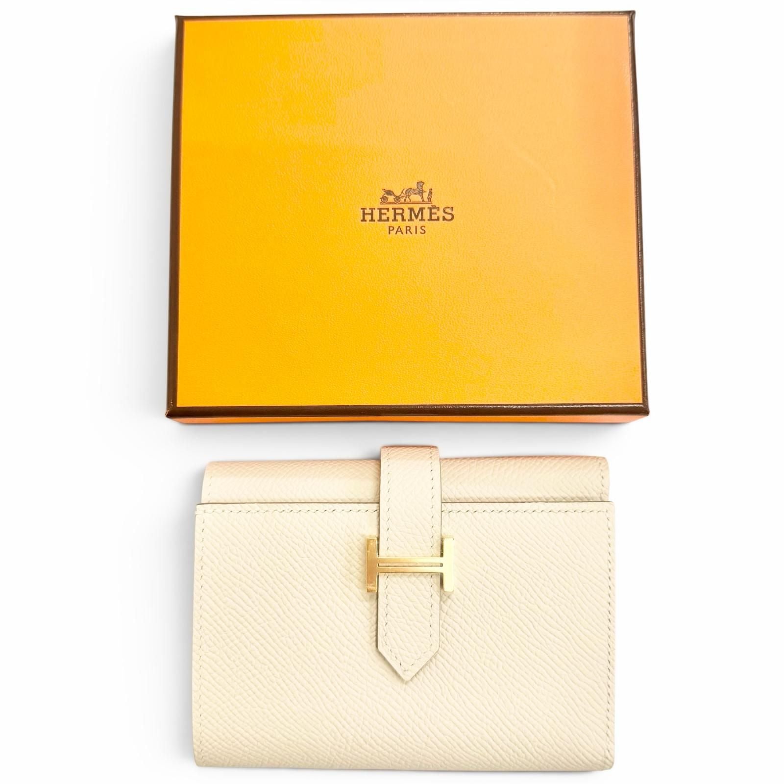 Hermes Bearn Convenience Verso Veau Epsom Cles Gold Trifold Wallet Large — view 2