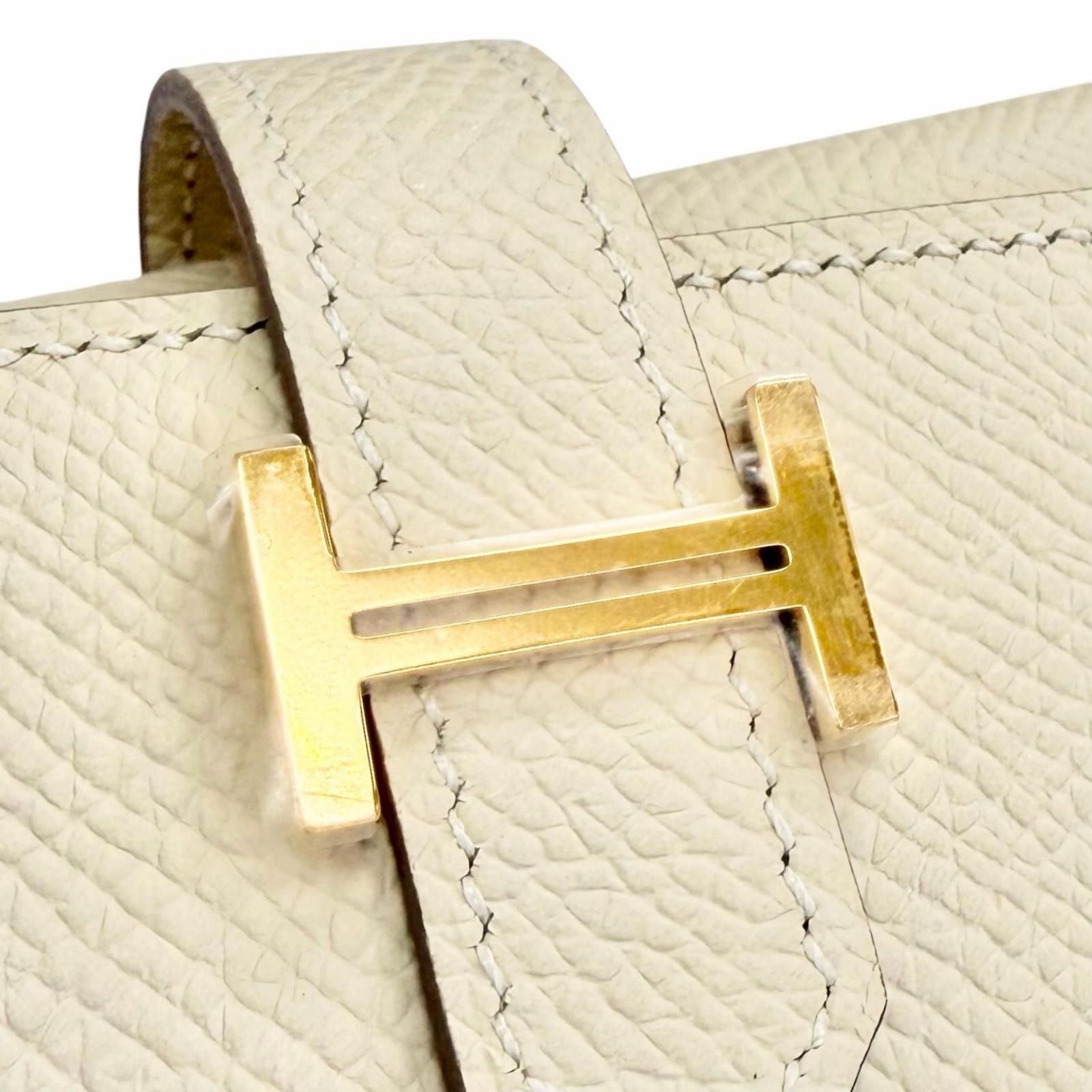 Hermes Bearn Convenience Verso Veau Epsom Cles Gold Trifold Wallet Large — view 8
