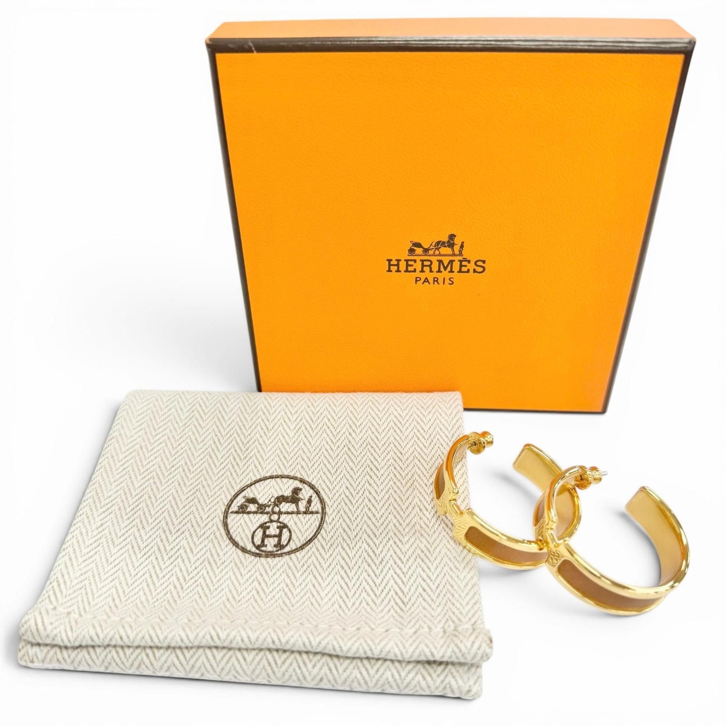 Hermes Olympe GM Earrings Gold Box Large Recommended — view 2