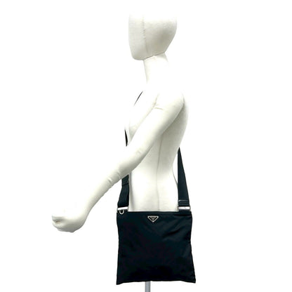 Prada Triangle Logo Tessuto Nylon Mini Shoulder Bag Pochette Crossbody Black — view 2