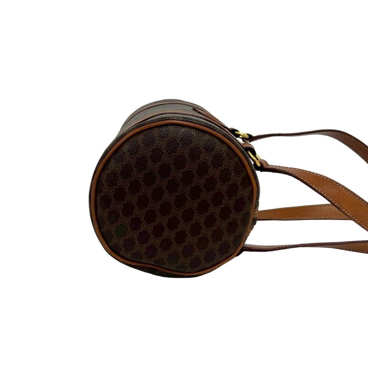 Celine Vintage Macadam Blason Triomphe Pattern Leather Tote Brown — view 6