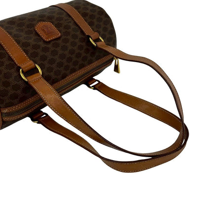 Celine Vintage Macadam Blason Triomphe Pattern Leather Tote Brown — view 4