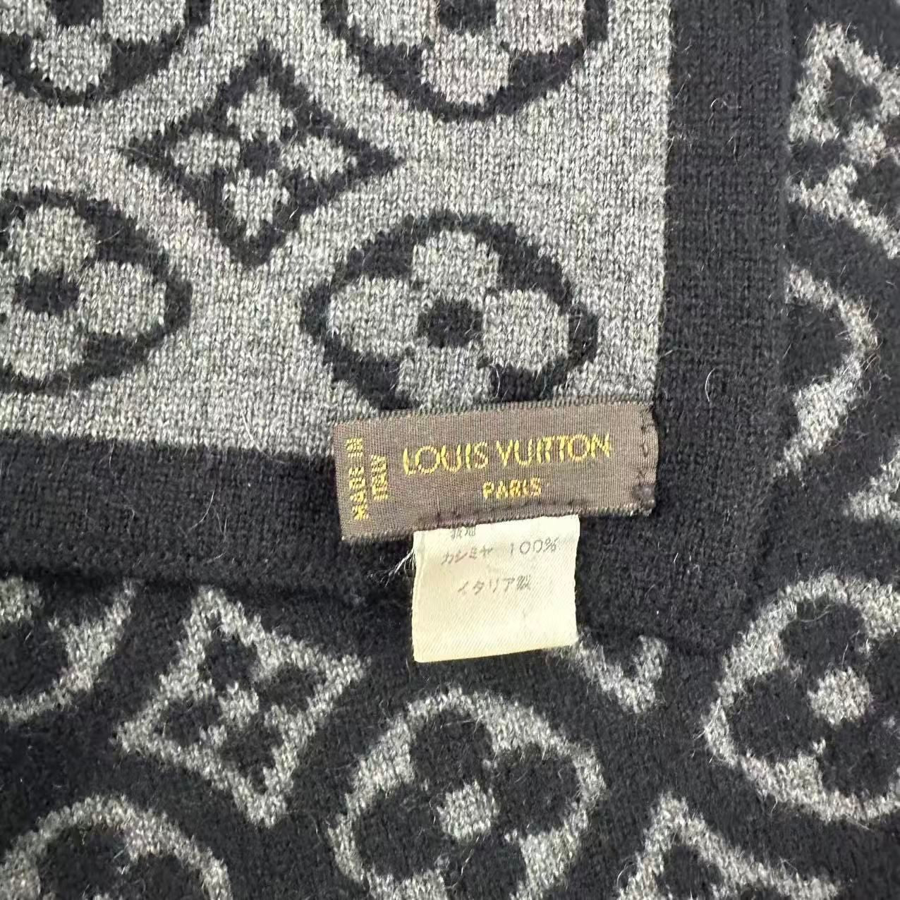 Louis Vuitton Scarf Echarpe Ski Monogram Cashmere Black — view 6