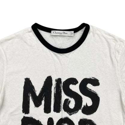 Dior Short Sleeve T-Shirt Graffiti Logo XS White Black — view 3