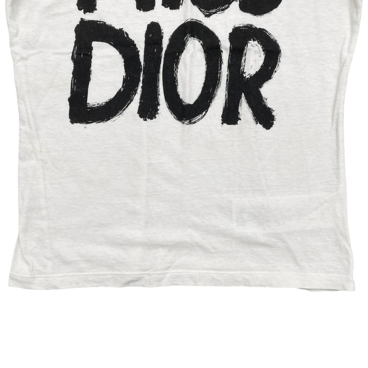Dior Short Sleeve T-Shirt Graffiti Logo XS White Black — view 4